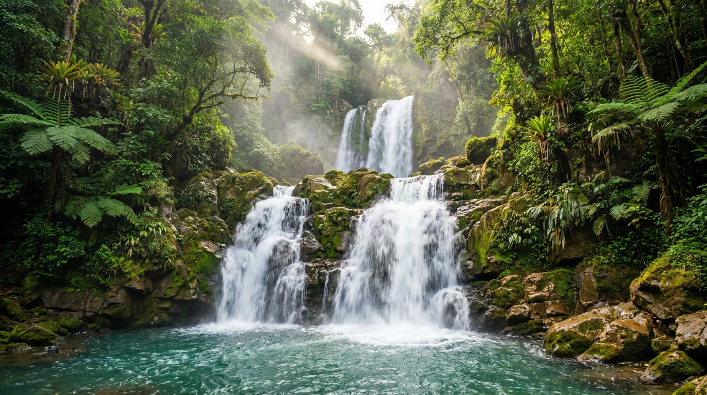 Cascada tropical en las montañas de Olancho, Honduras
